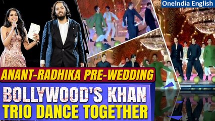 Descargar video: SRK, Salman, Aamir Dance Together at Anant Ambani & Radhika Merchant's Pre-Wedding Bash| Oneindia