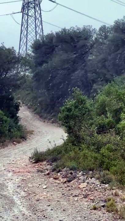 Copos de nieve la mañana del domingo 3 de marzo en Begues