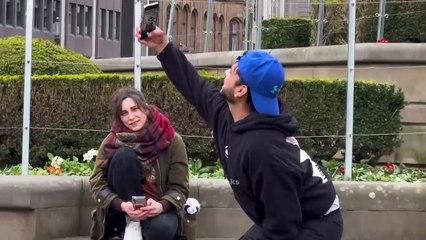 Extreme selfie moment - 2 factor authentication check outside bus - joker pranks latest