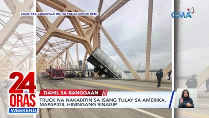 Truck na nakabitin sa isang tulay sa Amerika, mapapigil-hiningang sinagip | 24 Oras Weekend