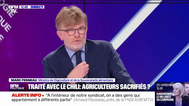 Marc Fesneau sur le traité de libre-échange avec le Chili: On a besoin d'échanges commerciaux