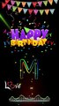 M letter black screen status ✨M name birthday whatsapp status