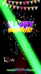 N letter black screen status ✨N name birthday whatsapp status