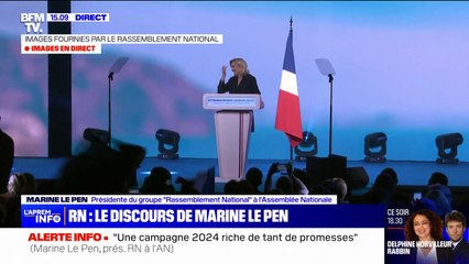 Européennes: Marine Le Pen promet une campagne 2024 "riche en promesses"