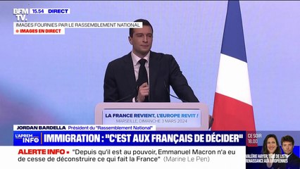Immigration: "Avec nous, la France protégera ses frontières" assure Jordan Bardella