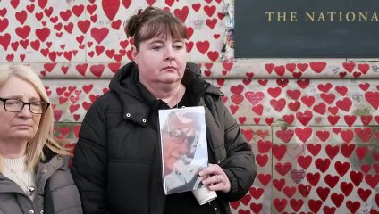 Bereaved families pay tribute at Covid Memorial Wall