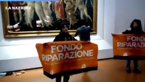 Blitz di Ultima generazione agli Uffizi: volantini sul quadro della Primavera del Botticelli