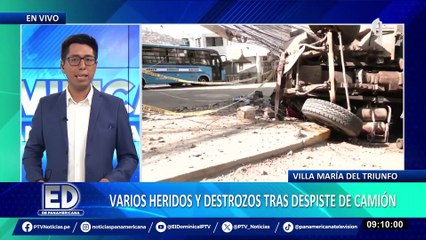 Conductor pierde el control de un volquete y genera destrozos en Villa María del Triunfo