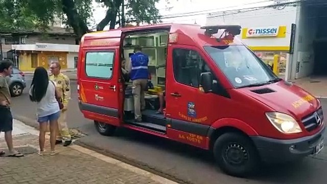 Criança fica ferida em acidente na Rua Paraná, no Centro de Cascavel