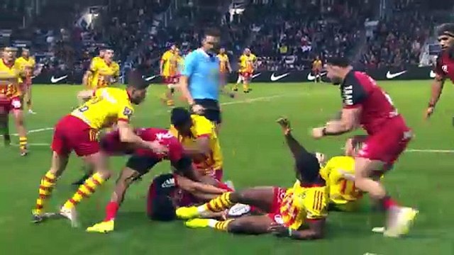 TOP 14 - Essai de Melvyn JAMINET (RCT) - RC Toulon - USA Perpignan