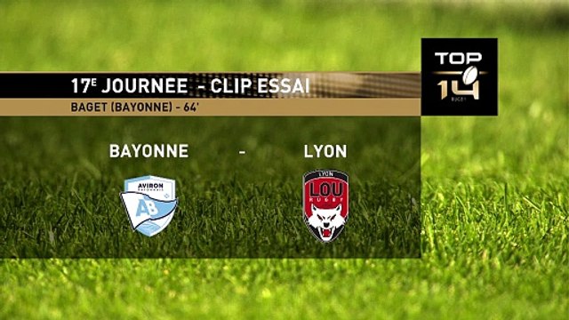 TOP 14 - Essai de Rémy BAGET (AB) - Aviron Bayonnais - LOU Rugby
