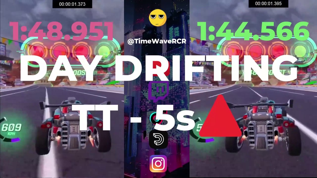 Day Drifting (1:49 vs 1:44) - Rocket Racing