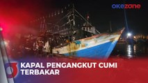 Kapal Pengangkut Cumi Hangus Terbakar di Pelabuhan Muara Baru Jakut