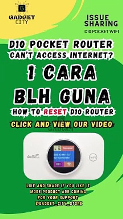 D10 pocket wifi cara RESET