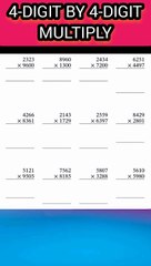 4-Digit by 4-Digit Multiply with answer | Multiply | 4 digit multiply | गुणा#multiply#4digit#short