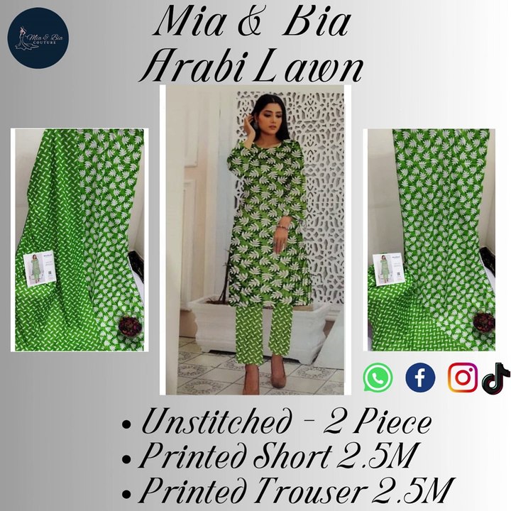 ️ دو غیر سِلا ہوا ٹکڑوں کا سیٹ، جس میں پرنٹڈ شرٹ اور پرنٹڈ ٹراؤزر شامل ہے  ️آرام دہ اور سٹائلش عربی لاؤن کا انتخاب ️ہر موقع کے لیے مثالی، پارٹی ہو یا کیژول آؤٹنگ ️اعلیٰ معیار کا کپڑا اور خوبصورت ڈیزائن ️ابھی خریدیں اور خصوصی آفر سے لطف اٹھائیں!