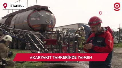 İstanbul'da akaryakıt tankerinde yangın