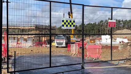 St Leonards' development of 151 new homes and Aldi supermarket update footage on March 4 2024