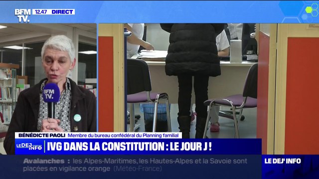 Bénédicte Paoli (membre du bureau confédéral du Planning familial), sur l'IVG dans la Constitution: Actuellement, l'IVG n'est pas menacé, mais on sent des attaques régulières contre ce droit