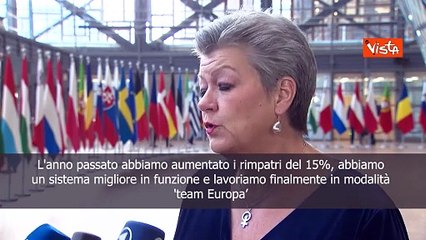 Johansson: Rimpatri migranti aumentati del 15% nel 2023e