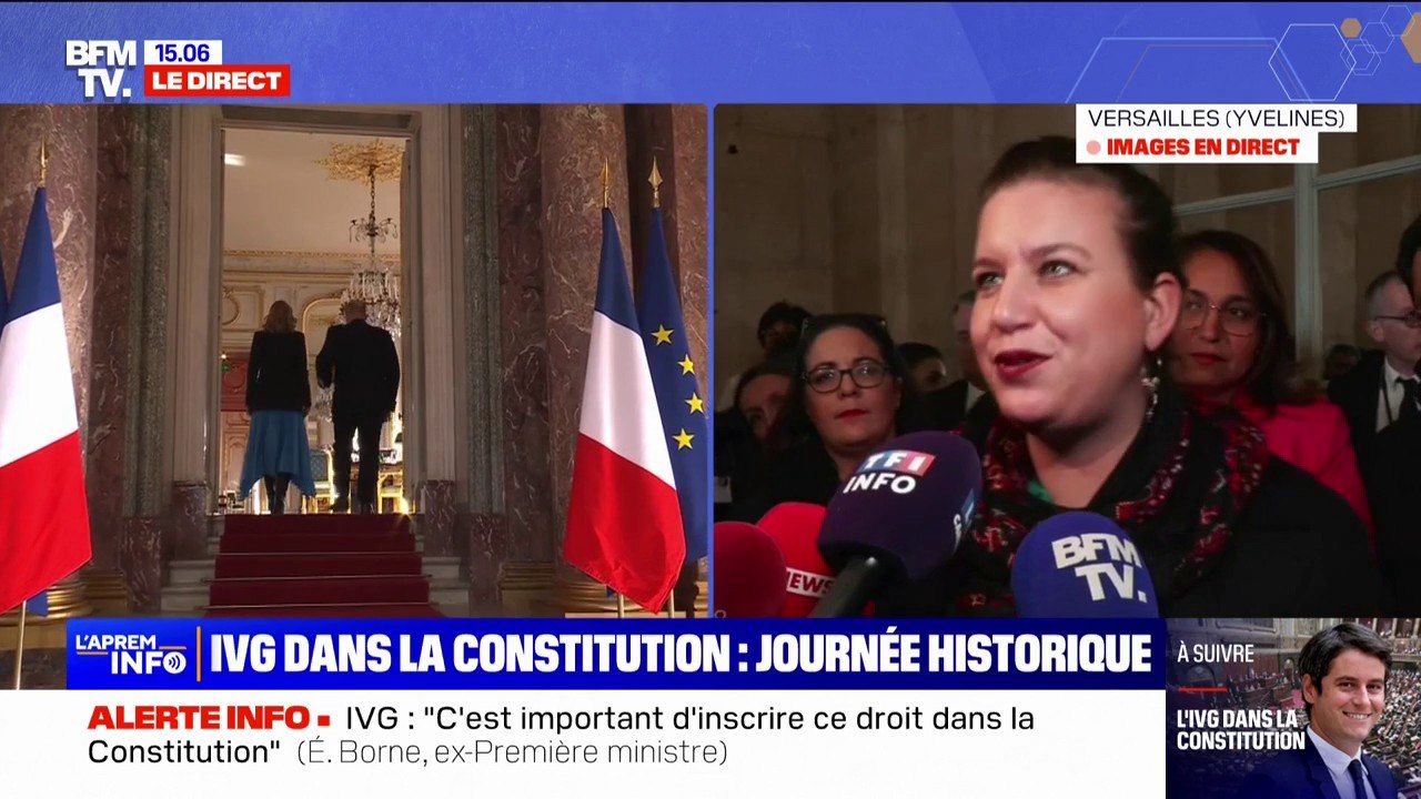 IVG dans la Constitution: "C'est aussi un signal politique dans le monde pour toutes celles qui luttent pour garder ce droit à l'IVG" déclare Mathilde Panot, présidente du groupe LFI à l'Assemblée