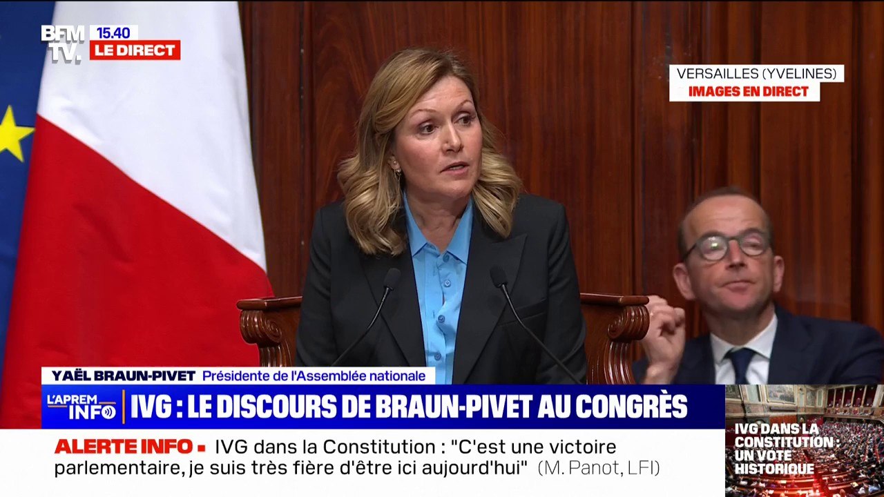 Yaël Braun-Pivet: "Pour la première fois de notre histoire, le Congrès du Parlement est présidé par une femme"