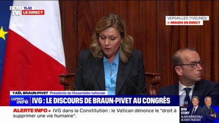 IVG dans la Constitution: "En venant ouvrir cette séance, j'ai pensé à Simone Veil", déclare Yaël Braun-Pivet