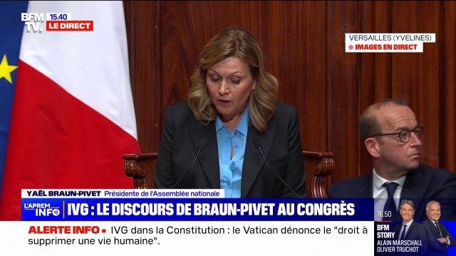 IVG dans la Constitution: En venant ouvrir cette séance, j'ai pensé à Simone Veil , déclare Yaël Braun-Pivet