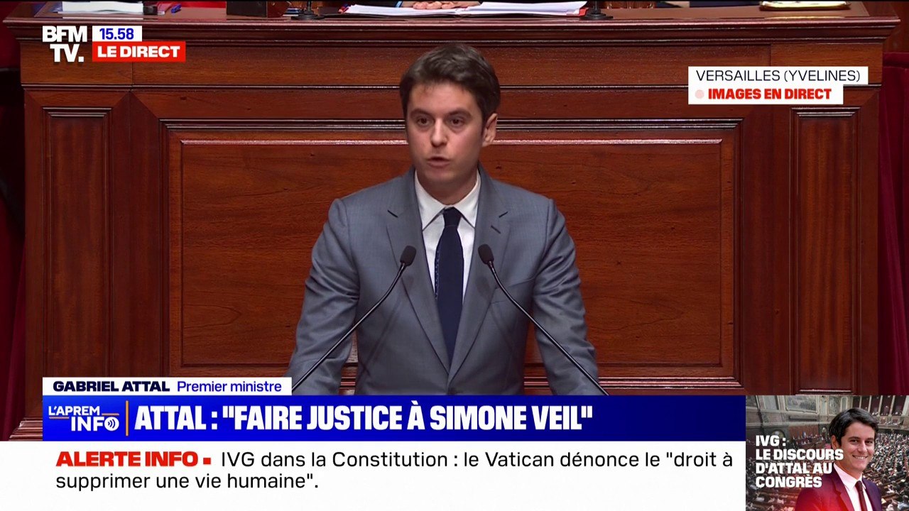 IVG dans la Constitution: "La lutte pour l'égalité entre les femmes et les hommes ne peut pas être la guerre des sexes, elle ne doit jamais le devenir" déclare Gabriel Attal