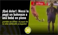 Qué dolor! Messi le pegó un balonazo a una bebé en pleno partido en EEUU
