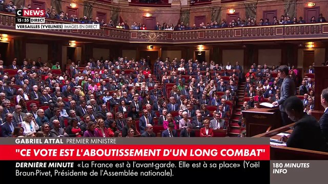 IVG dans la Constitution : Nous avons une dette morale envers toutes les femmes qui ont souffert dans leur chair , déclare Gabriel Attal devant le Congrès à Versailles