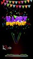 V letter black screen status ✨V name birthday whatsapp status