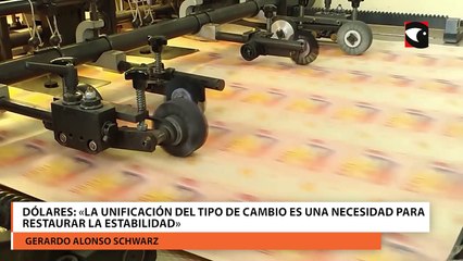 Dólares «la unificación del tipo de cambio es una necesidad para restaurar la estabilidad»