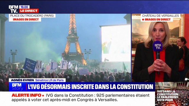 IVG dans la Constitution: C'est une consécration à la fois constitutionnelle et symbolique du droit des femmes à disposer de leur corps , affirme Agnès Evren, sénatrice LR de Paris