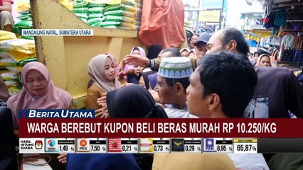 Warga Mandailing Natal Berebut Kupon Beras Murah Seharga Rp10.250 per Kilogram