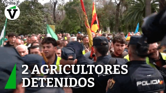 Dos agricultores detenidos en las protestas de Sevilla