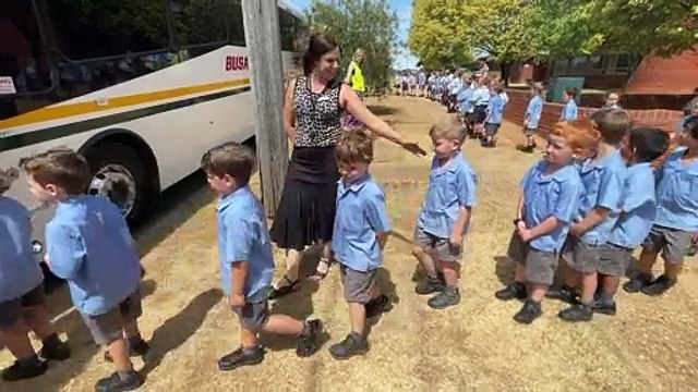 Henschke Primary School kinder kids go for a bus ride as part of NRMA's bus safety program in Wagga.