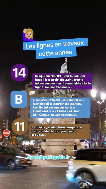 Les lignes en travaux cette année