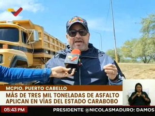 Plan Nacional de Asfaltado aplicará más de 3 mil toneladas de asfalto en las vías del edo. Carabobo