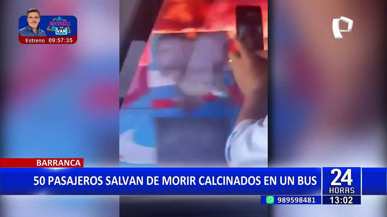 Barranca: 50 pasajeros se salvan de morir calcinados en un bus - Vídeo ...