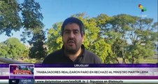 Paro y movilización de trabajadores del Ministerio de Desarrollo Social en Uruguay