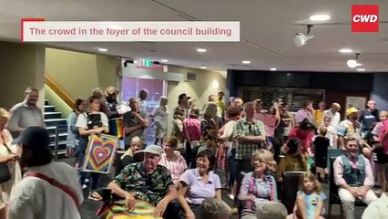 Crowd Gathers in Foyer Before Tuesday's Council Meeting 🏛️
