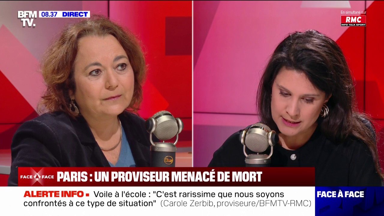 "Ce n'est pas du tout un geste de violence", déclare Carole Zerbib (SNPDEN-UNSA) à propos du proviseur menacé de mort accusé d'avoir violenté une élève
