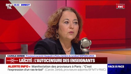 "Ce n'est pas admissible": Carole Zerbib (SNPDEN-UNSA) regrette l'autocensure de certains professeurs