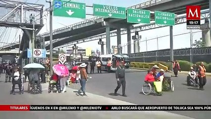 Bloqueo de 6 horas frente al AICM provoca tráfico en la CdMx