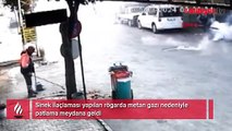 Rögarda gaz sıkışması nedeniyle patlama kamerada