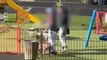 Shocking footage shows man punching dog before hurling it over fence in kid's playground