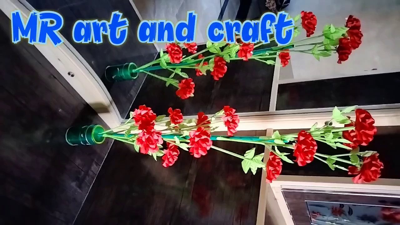 How to make a paper flowers tree // paper rose tree // paper rose // rose tree // MR art and craft // Paper craft