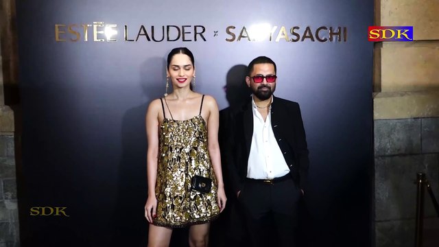Sabyasachi and Manushi Chiller together present at Estée Lauder x Sabysachi Limited Edition Lipstick Collection