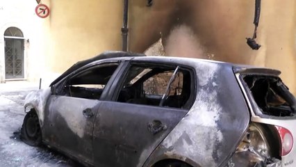 auto in fiamme Alcamo